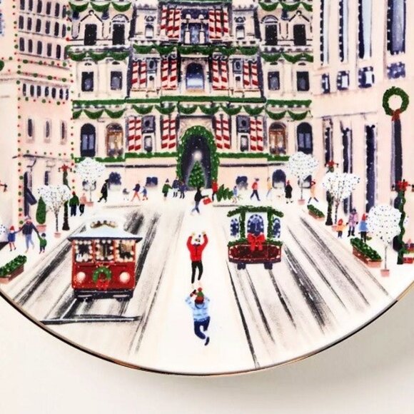 Anthropologie Holiday In The City Dessert Plate PHILLY 2025 Stoneware New - Picture 2 of 7